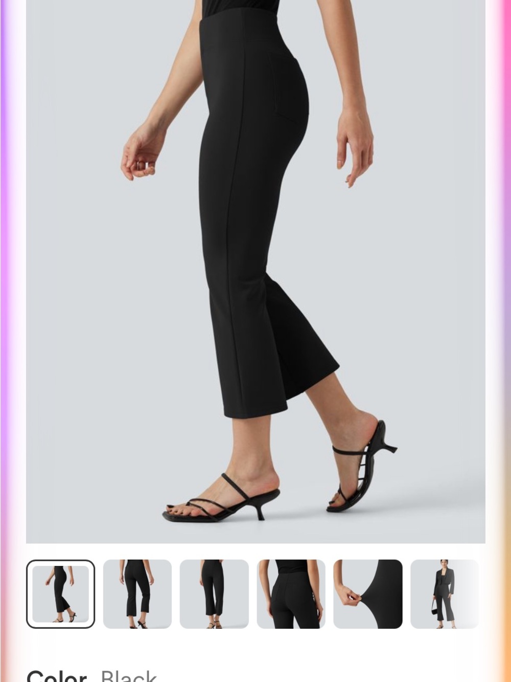 28. HALARA Black High-Waist crop Pants med.